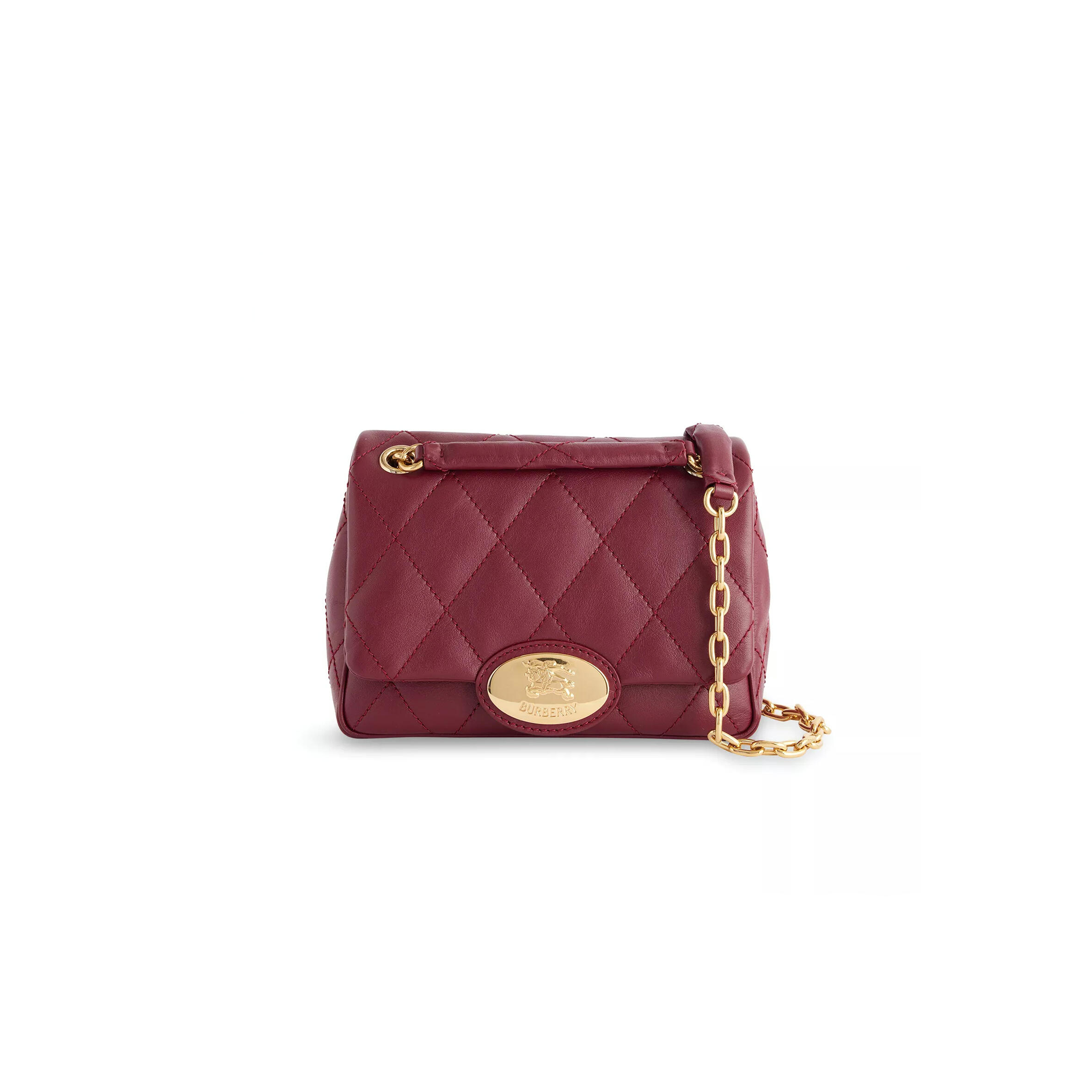Bv*b*rry small strand quilted leather shoulder bag 81112601 (20.5*16*7.5cm)